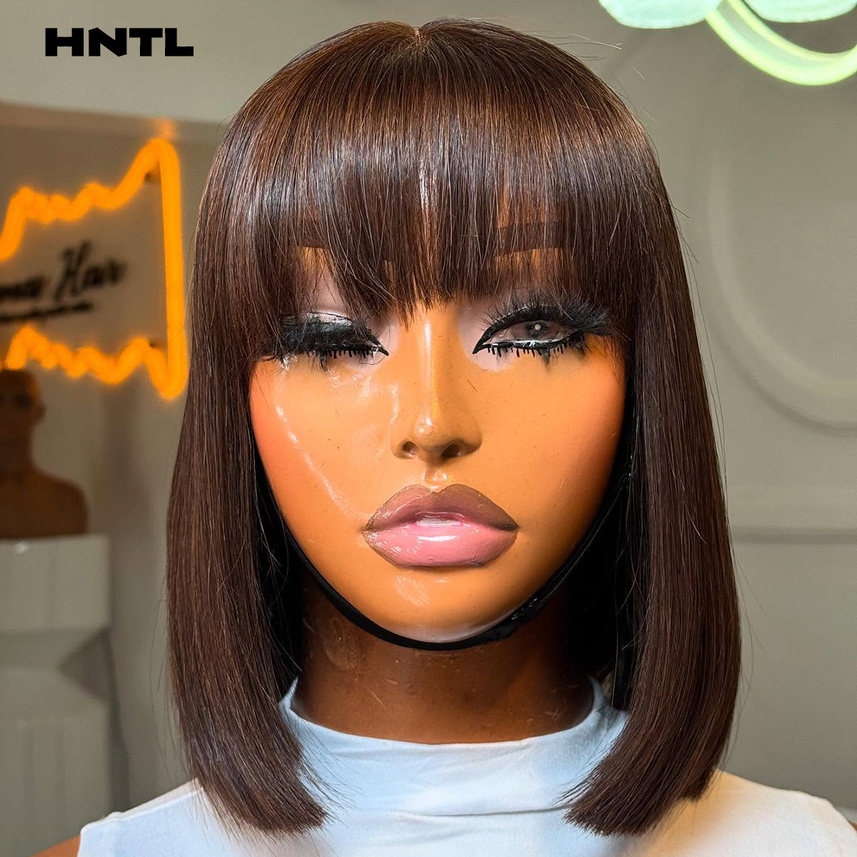 Pre Parted 13X4 Lace Front Bob Wig - باروكة شعر طبيعي بدون لاصق، جاهزة