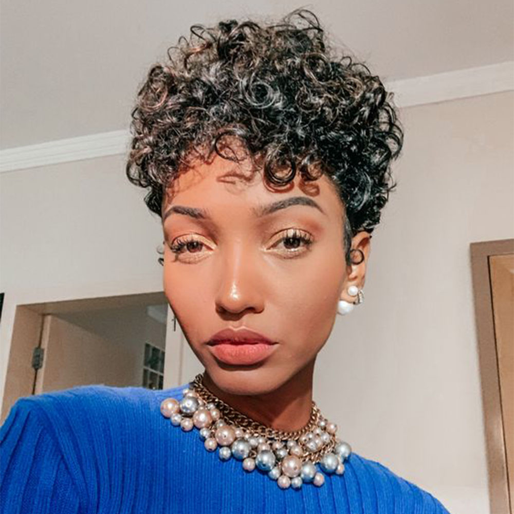 Short Pixie Cut Wig Human Hair Cheap - قصيرة عابث قطع شعر مستعار مجعد