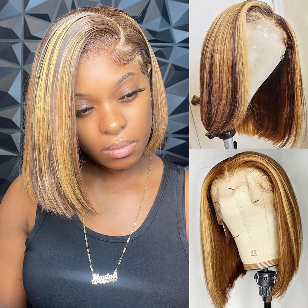 Pre Parted 13X4 Lace Front Bob Wig - باروكة بوب من الشعر الطبيعي 13x4