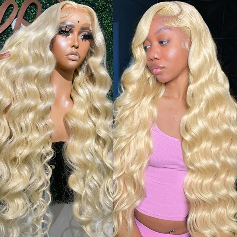 613 Blonde Body Wave Lace Front Wig - باروكة شعر طبيعي 613 بدانتيل أمامي