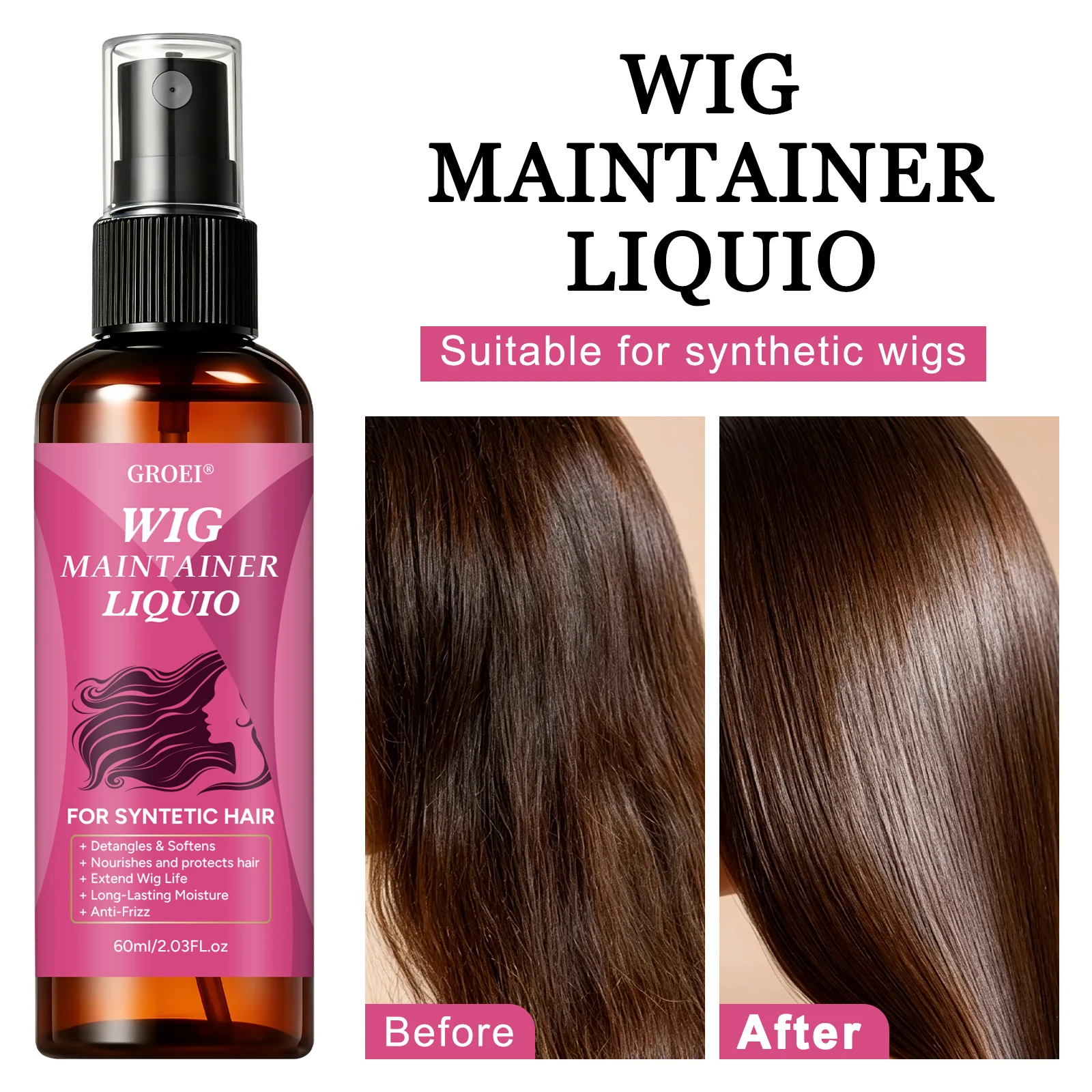 Synthetic Wigs - بخاخ جروي المضاد للتجعد للعناية بالباروكة