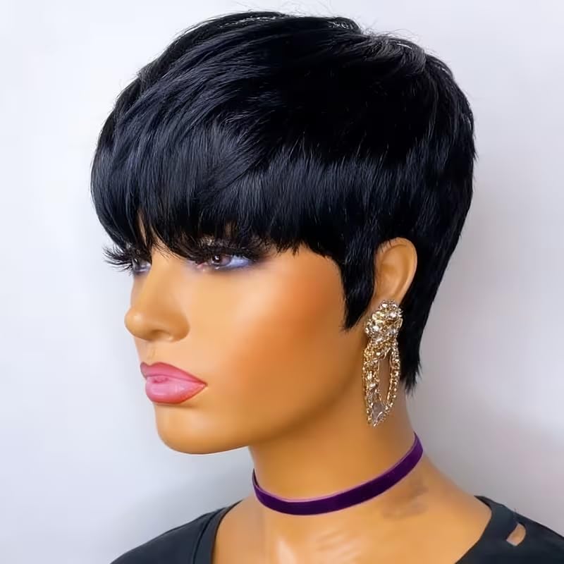 Short Pixie Cut Wig Human Hair Cheap - باروكات شعر طبيعي قصيرة بقصة بيكسي