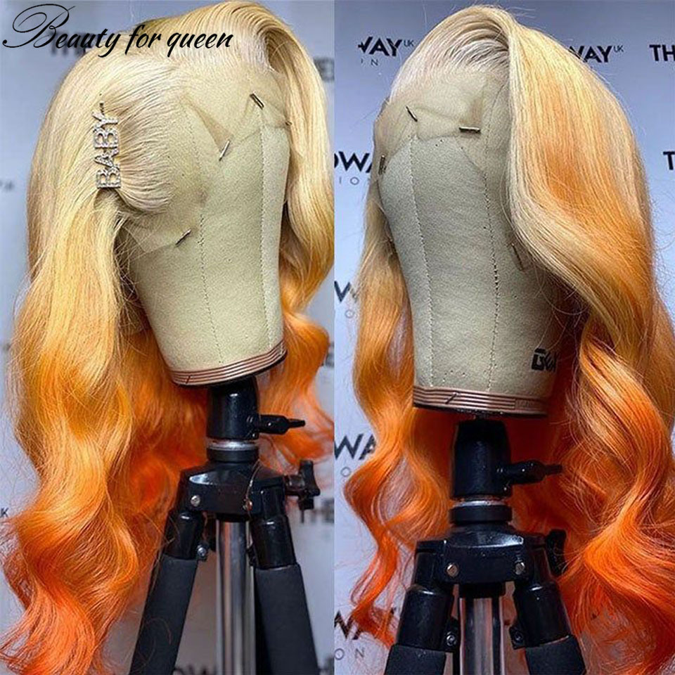613 Blonde Body Wave Lace Front Wig - الزنجبيل 613 البرتقال الجسم موجة شفافة