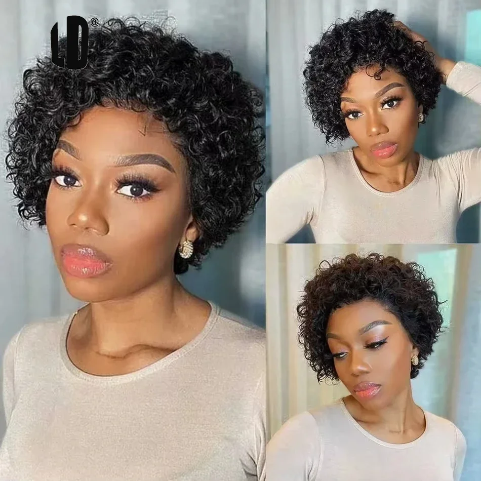 Short Pixie Cut Wig Human Hair Cheap - شعر مستعار بيكسي كت بلون 99J،