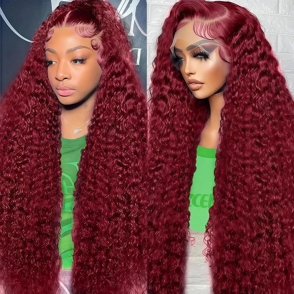 Lace Front Wigs - شعر مستعار بشري مموج عميق بلون
