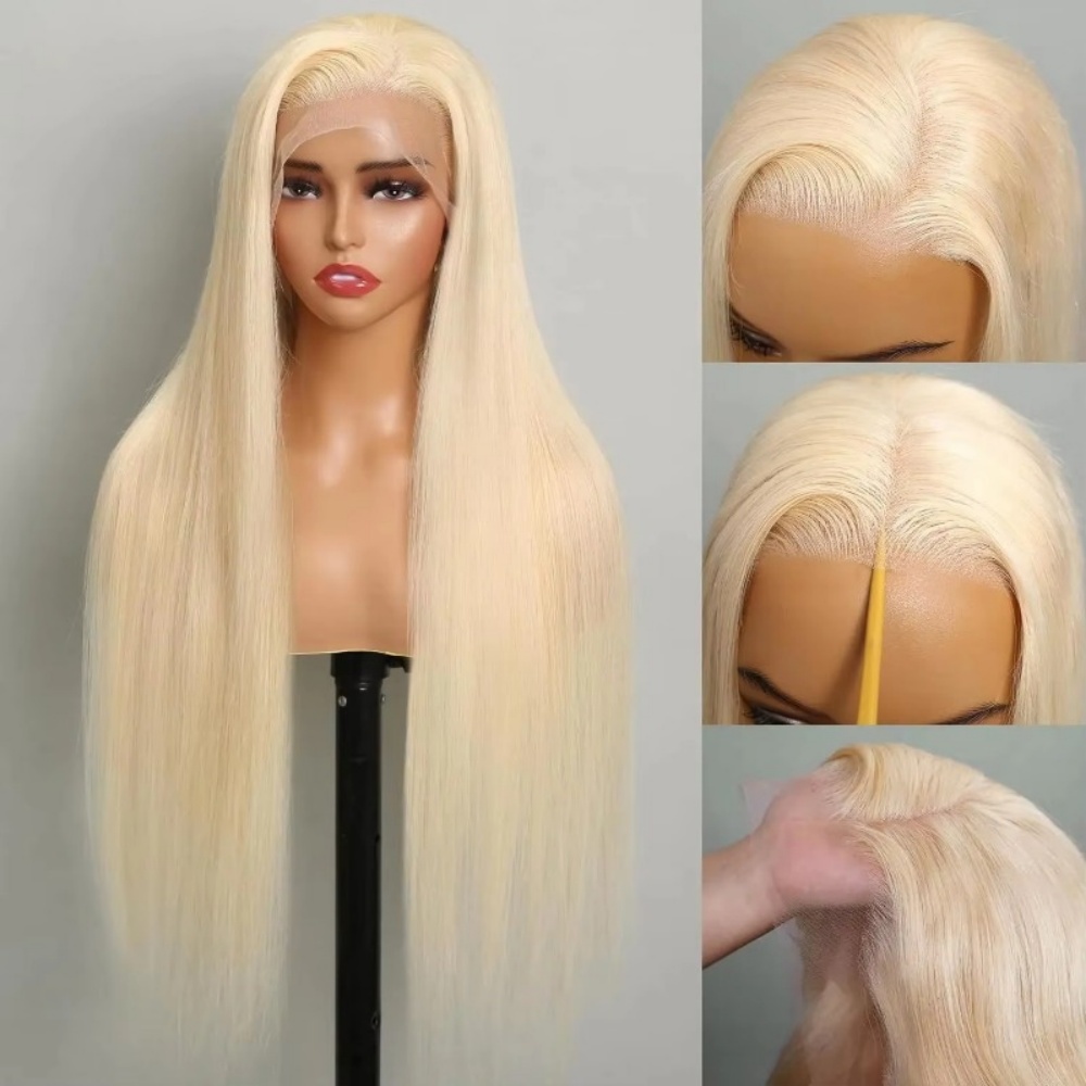 Hd Lace Frontal Wig Human Hair Pre Plucked - 613 باروكة من شعر طبيعي أشقر