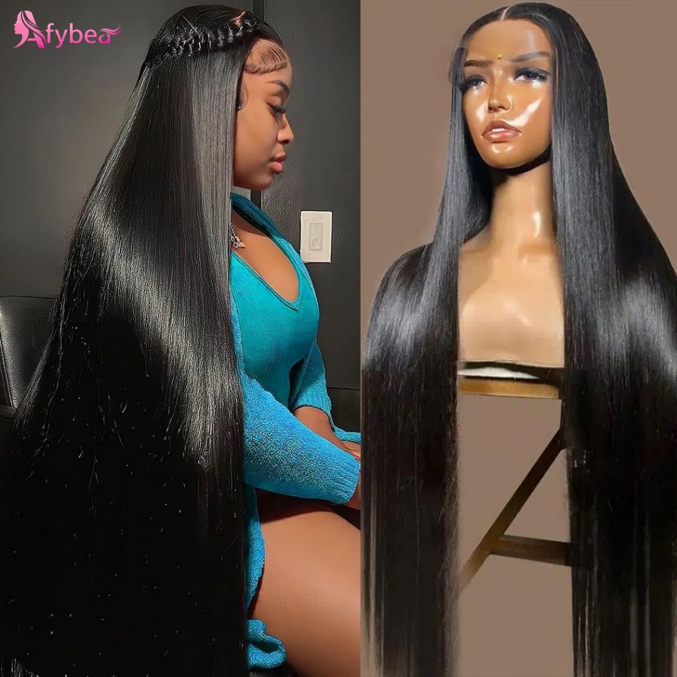 Hd Lace Frontal Wig Human Hair Pre Plucked - شعر مستعار بشري مستقيم بطول 40