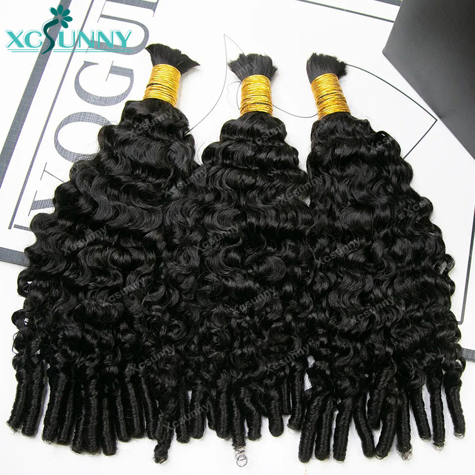 Water Wave Bulk Human Hair For Braiding - خصلات شعر بشري مجعد مموج على