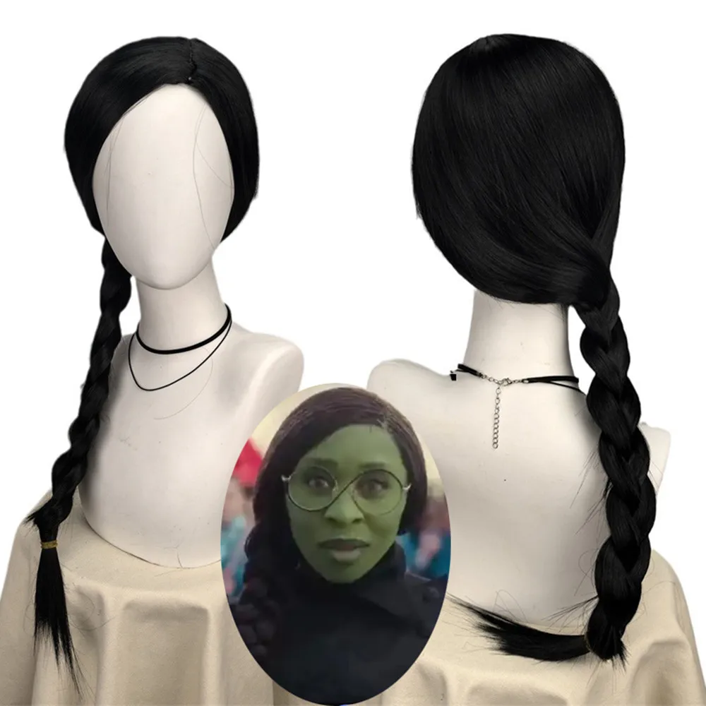 Synthetic Braided Wigs For Black Women - باروكات Elphaba الشريرة للنساء والفتيات شعر