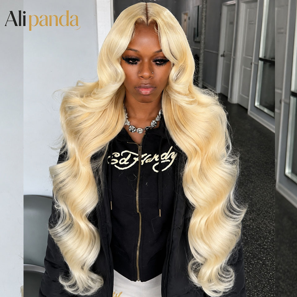 613 Blonde Body Wave Lace Front Wig - باروكة شعر بشري مموج بكثافة 200/250