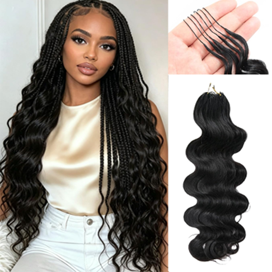Water Wave Bulk Human Hair For Braiding - وصلات شعر كروشيه 100% شعر بشري