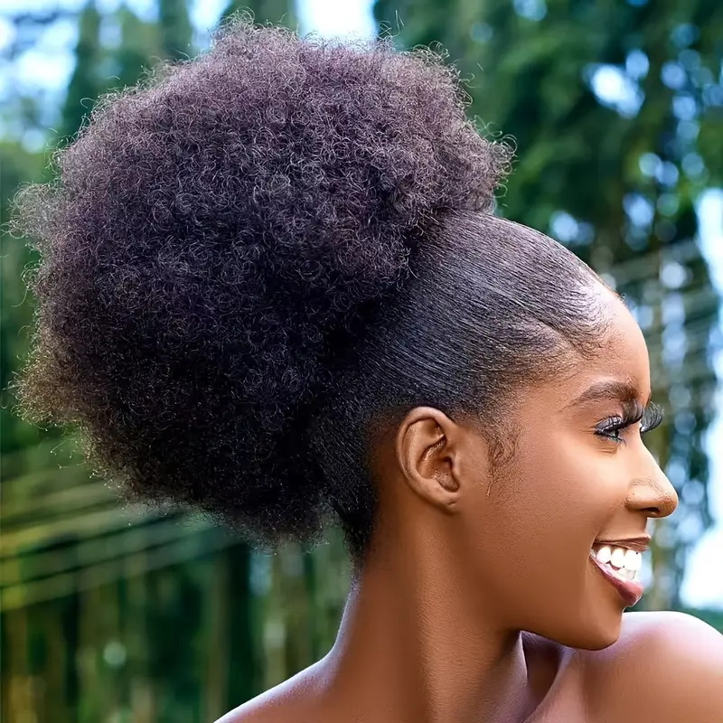 Drawstring Afro Curly Puff Ponytail - 1 قطعة المرأة 10 بوصة الأفرو