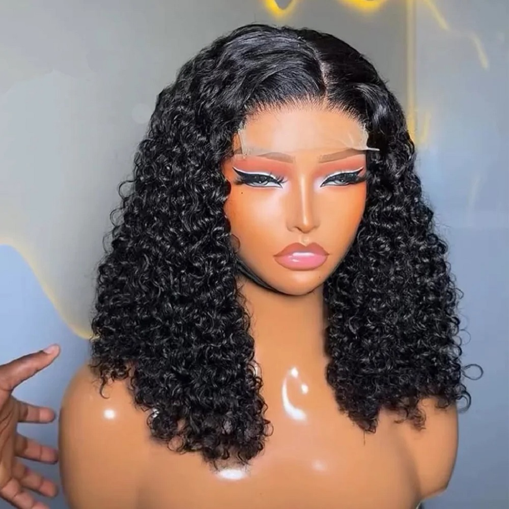 Glueless Wear And Go Human Hair Wig - باروكات شعر بشري قصيرة مموجة بطول