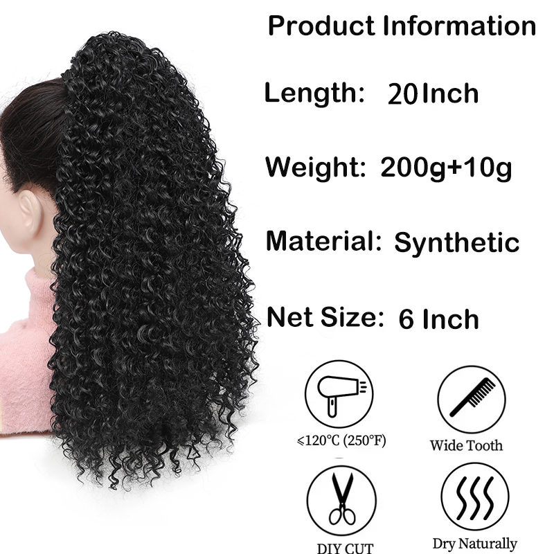 طويل مجعد الرباط ذيل حصان الأف - مراجعة Drawstring Afro Curly Puff Ponytail وسعره