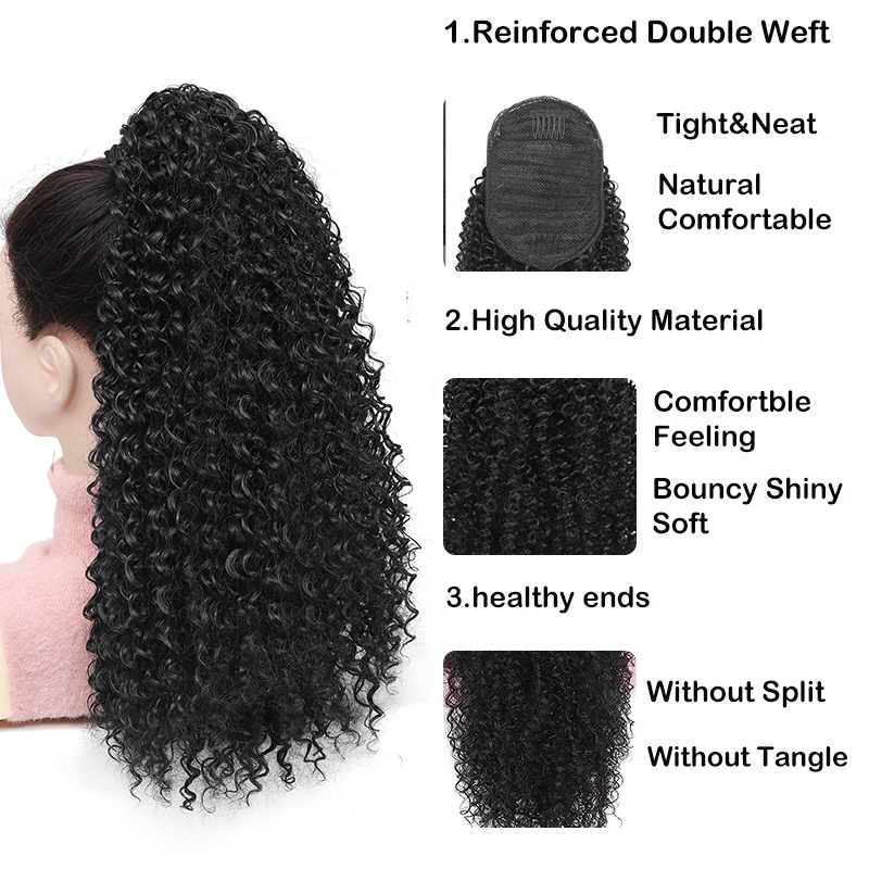 طويل مجعد الرباط ذيل حصان الأف - مراجعة Drawstring Afro Curly Puff Ponytail وسعره