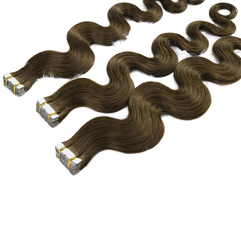وصلات شعر بشري لاصقة مموجة طبي - مراجعة Invisible Tape In Extensions Real Hair وسعره