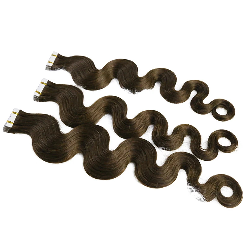 وصلات شعر بشري لاصقة مموجة طبي - مراجعة Invisible Tape In Extensions Real Hair وسعره