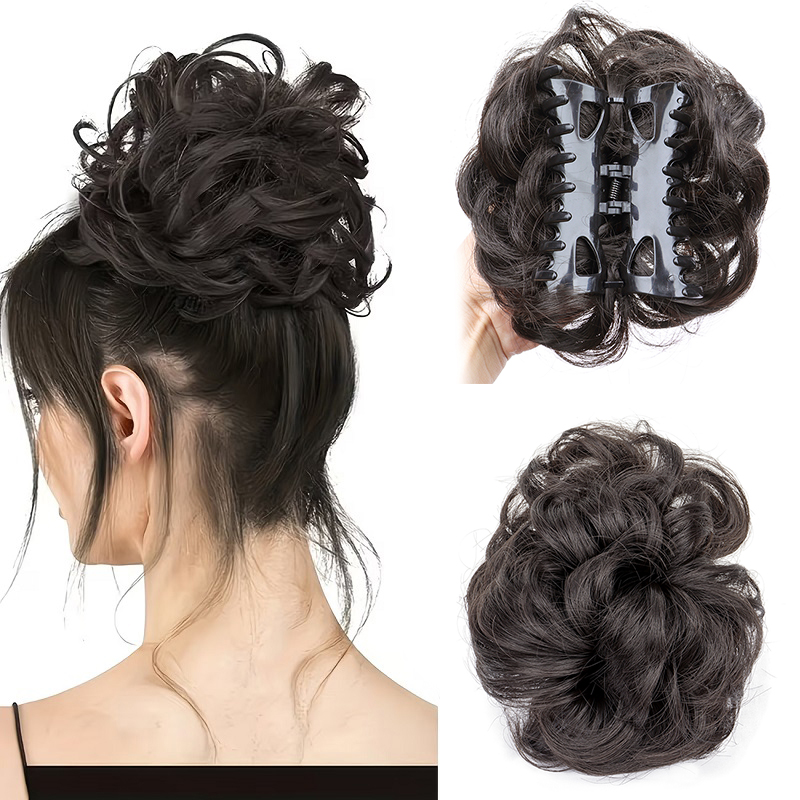 مشبك شعر صناعي أنيق على شكل كع - مراجعة Claw Clip Messy Bun Hair Piece وسعره