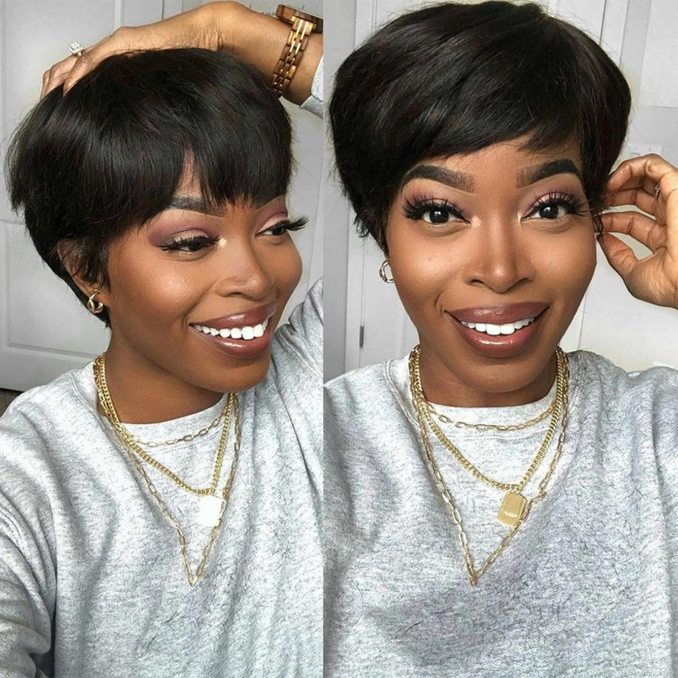 شعر مستعار قصير من الشعر البشر - مراجعة Short Pixie Cut Wig Human Hair Cheap وسعره