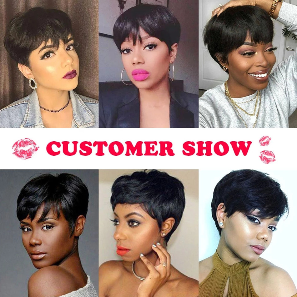 شعر مستعار قصير من الشعر البشر - مراجعة Short Pixie Cut Wig Human Hair Cheap وسعره