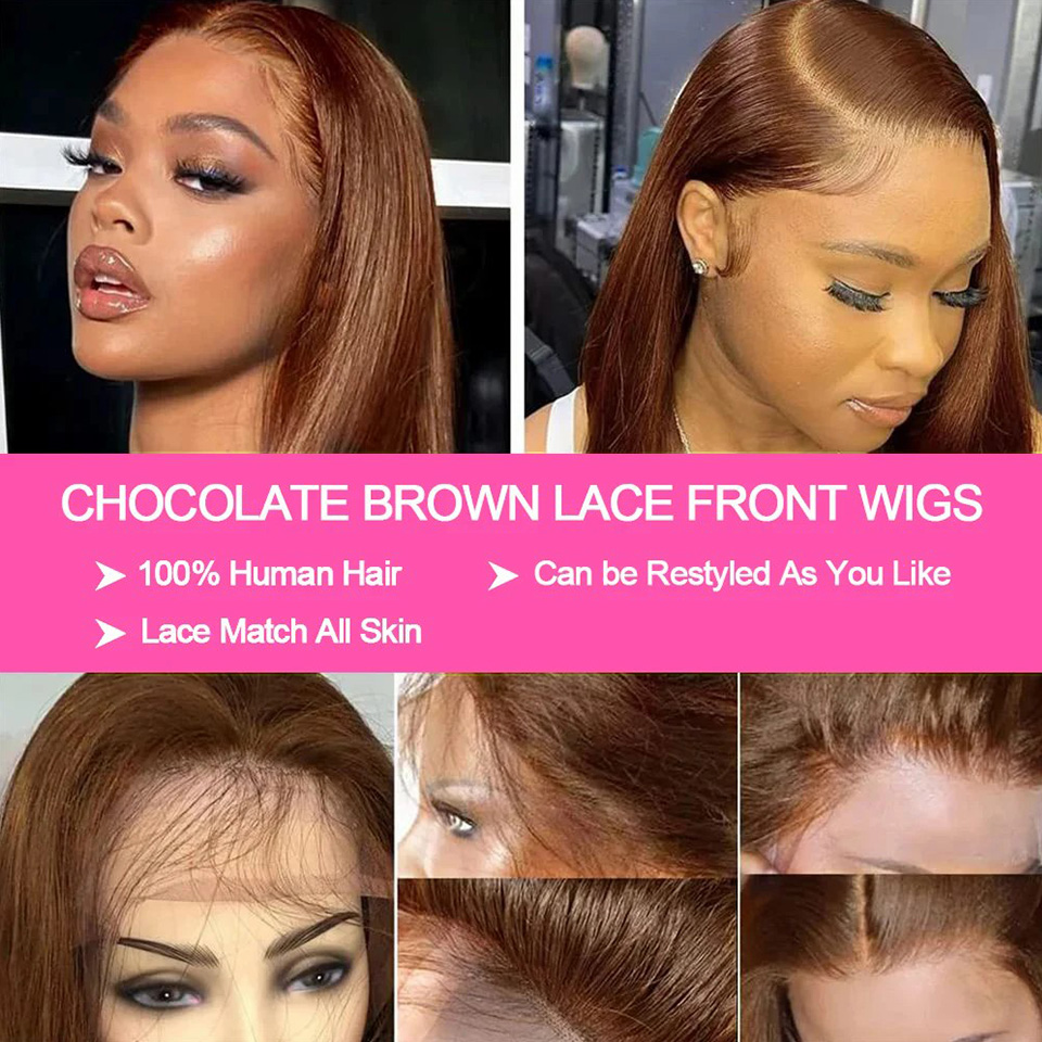 13X4 الشوكولاته براون مستقيم ب - مراجعة Glueless Wear And Go Human Hair Wig وسعره