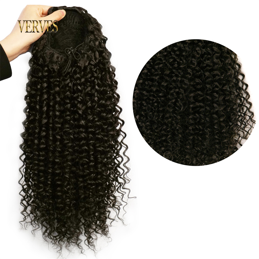 VERVES الاصطناعية الرباط نفخة  - مراجعة Drawstring Afro Curly Puff Ponytail وسعره