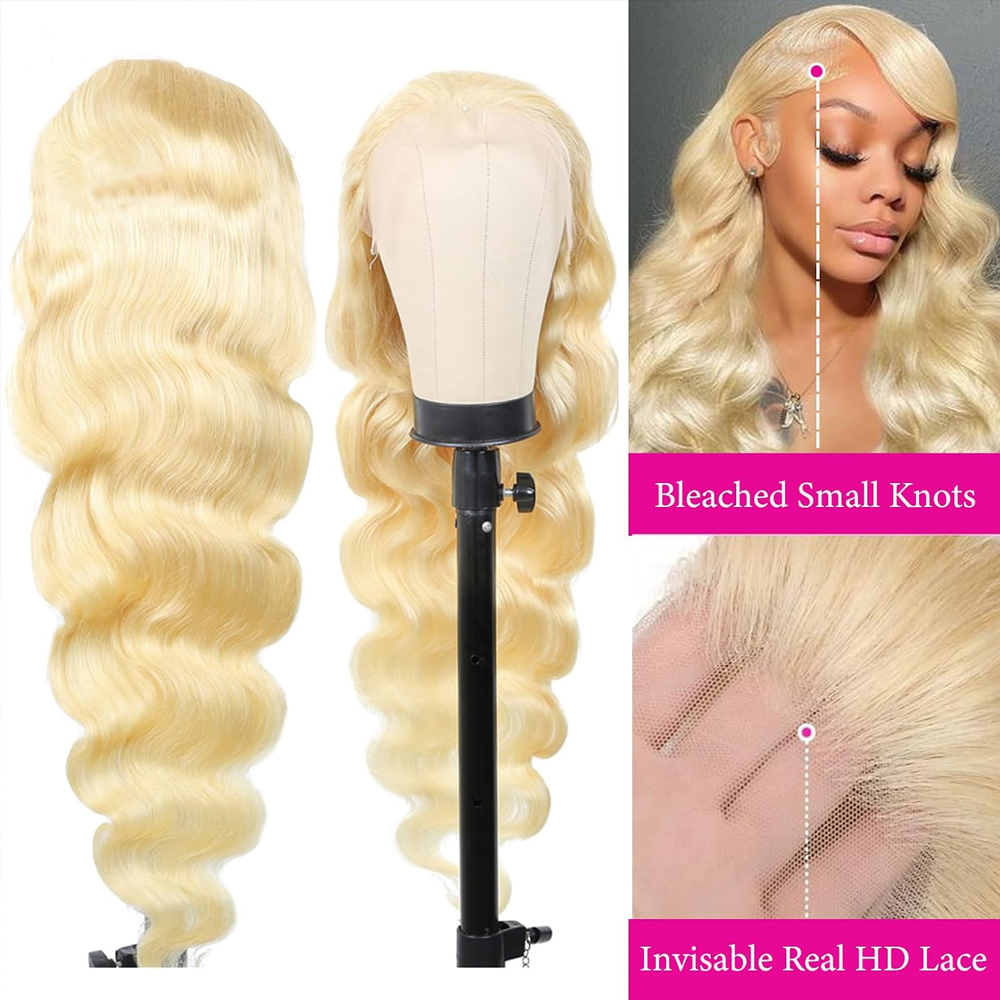 باروكات شعر بشري برازيلي مموج  - مراجعة 613 Blonde Body Wave Lace Front Wig وسعره