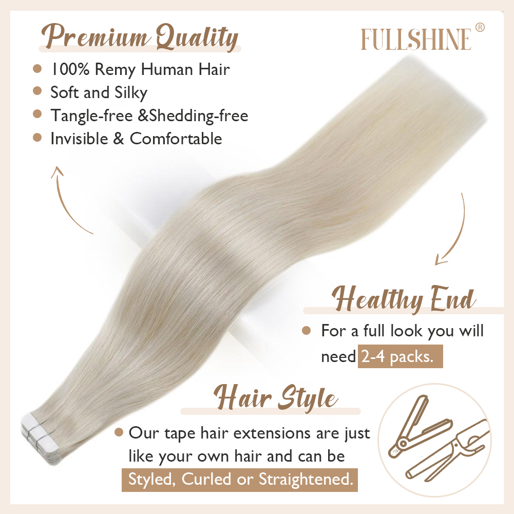 شريط لاصق لامع بالكامل في وصلا - مراجعة Invisible Tape In Extensions Real Hair وسعره