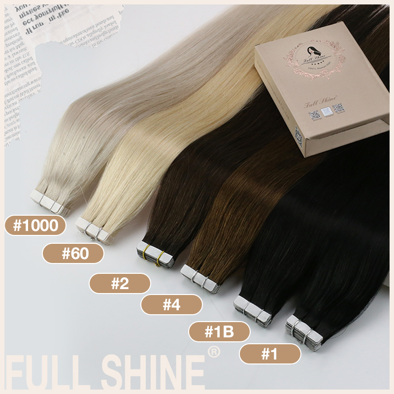 شريط لاصق لامع بالكامل في وصلا - مراجعة Invisible Tape In Extensions Real Hair وسعره