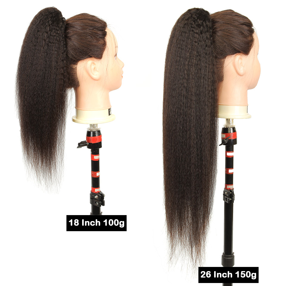 [إيفون] غريب مستقيم الرباط ذيل - مراجعة Seamless Clip In Hair Extensions Human Hair وسعره