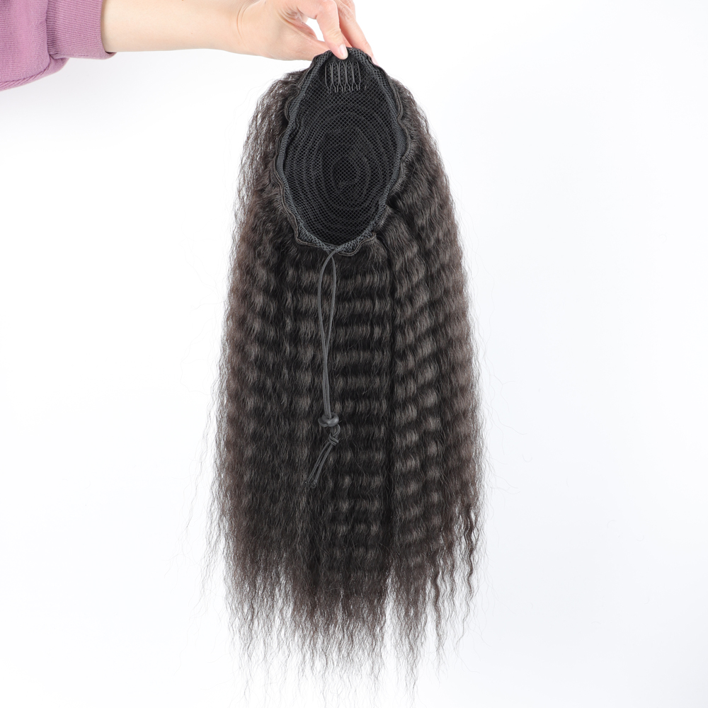 وهمية الاصطناعية الرباط ذيل حص - مراجعة Drawstring Afro Curly Puff Ponytail وسعره