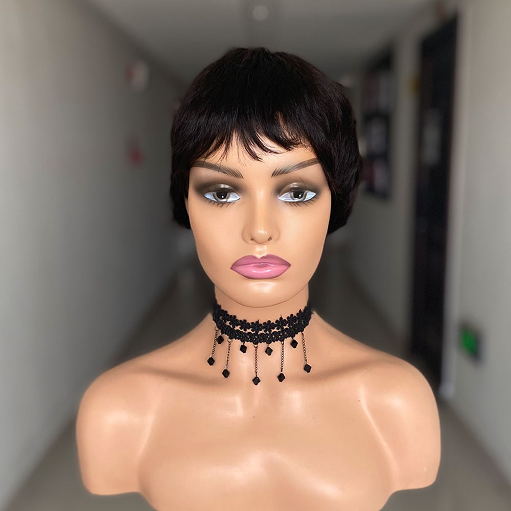 شعر مستعار قصير مستقيم الإنسان - مراجعة Short Pixie Cut Wig Human Hair Cheap وسعره