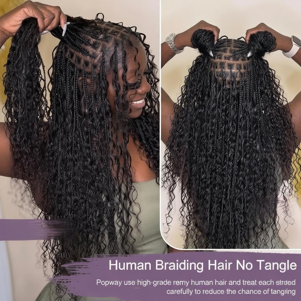 شعر بشري للضفائر البوهيمية، خص - مراجعة Water Wave Bulk Human Hair For Braiding وسعره