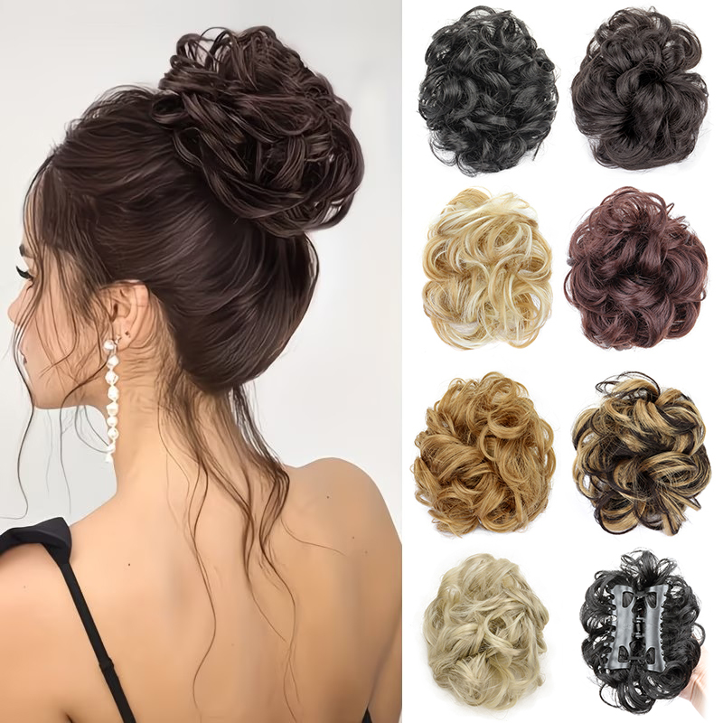 إكسسوار شعر صناعي للنساء، شيني - مراجعة Claw Clip Messy Bun Hair Piece وسعره