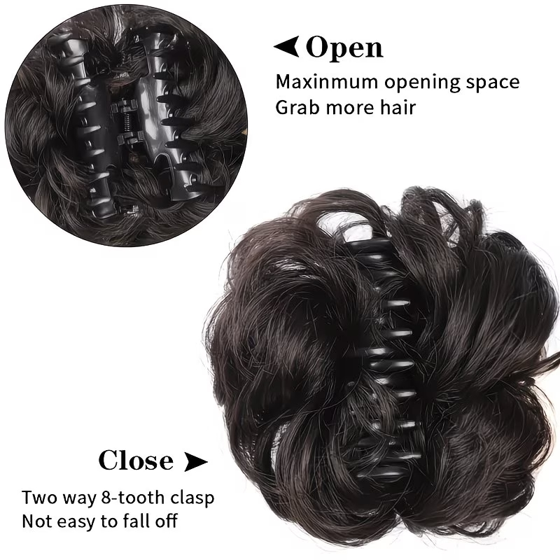 إكسسوار شعر صناعي للنساء، شيني - مراجعة Claw Clip Messy Bun Hair Piece وسعره