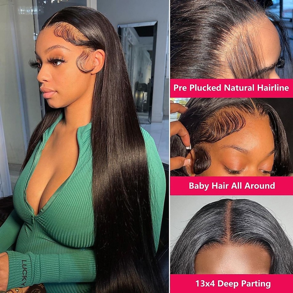 شعر مستعار بشري طبيعي مستقيم ب - مراجعة Hd Lace Frontal Wig Human Hair Pre Plucked وسعره