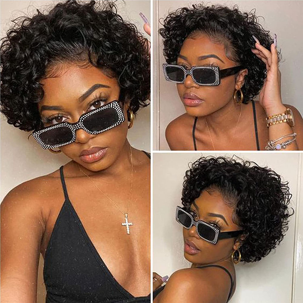 قصيرة عابث قطع شعر مستعار مجعد - مراجعة Short Pixie Cut Wig Human Hair Cheap وسعره