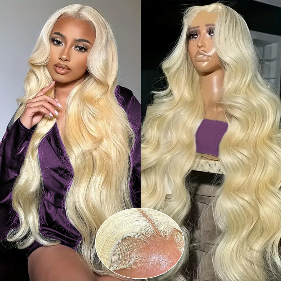 شعر مستعار بشري مموج 13X6، بجو - مراجعة 613 Blonde Body Wave Lace Front Wig وسعره