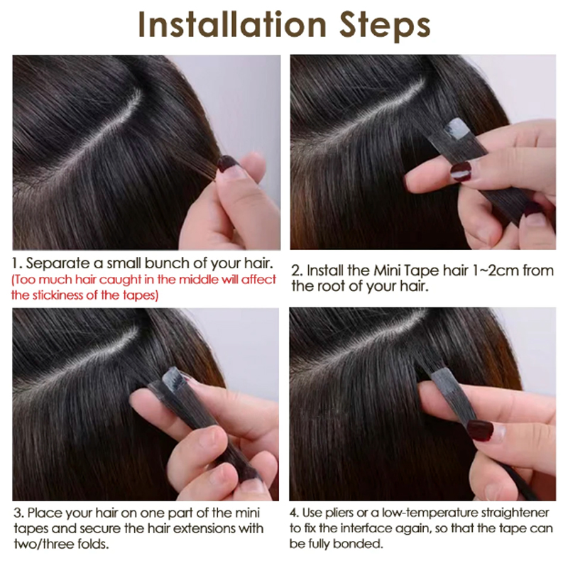 شريط صغير وصلات شعر شريط طبيعي - مراجعة Invisible Tape In Extensions Real Hair وسعره