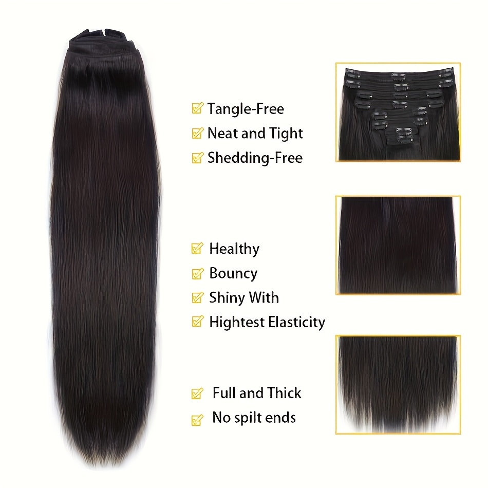 وصلات شعر طبيعية قابلة للتركيب - مراجعة Seamless Clip In Hair Extensions Human Hair وسعره