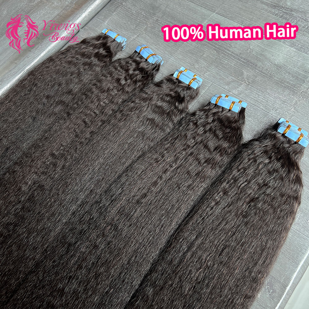 وصلات شعر مستقيمة لاصقة، وصلات - مراجعة Invisible Tape In Extensions Real Hair وسعره
