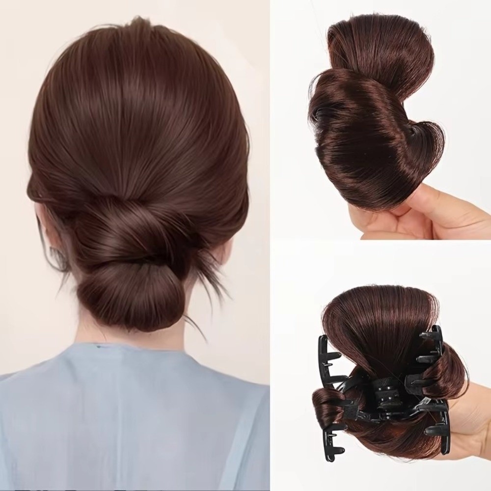 باروكة شعر صناعية طبيعية، نسيج - مراجعة Claw Clip Messy Bun Hair Piece وسعره