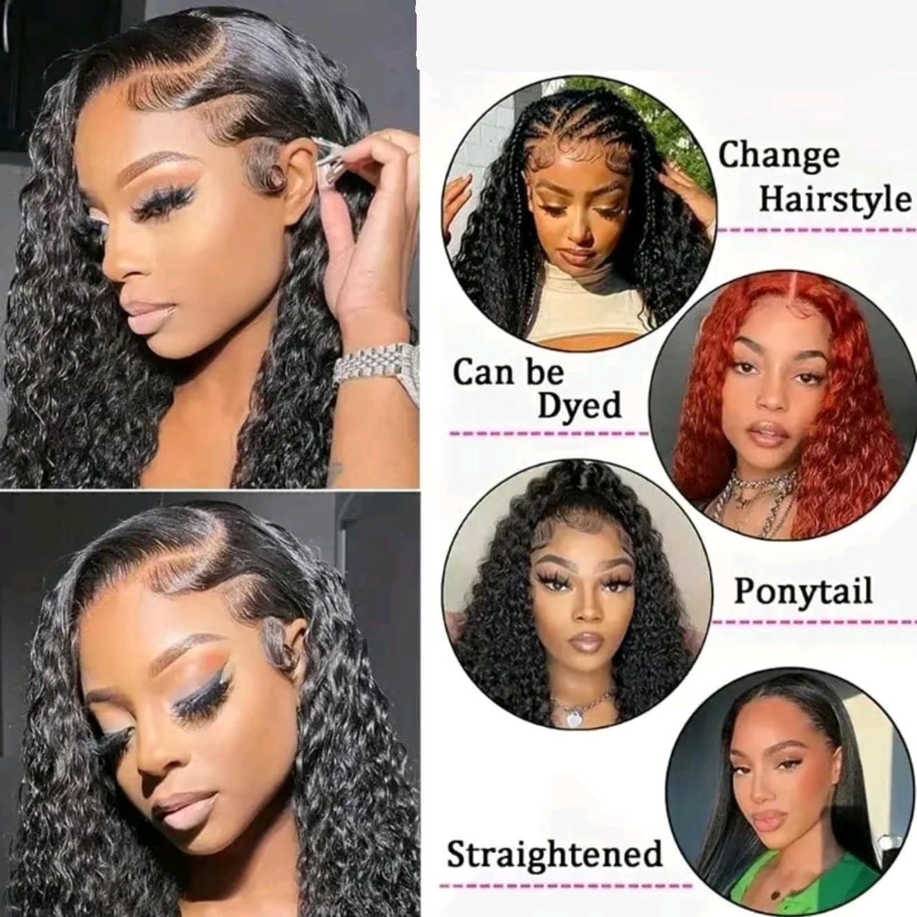 شعر مستعار بشري مموج بورمي طبي - مراجعة Lace Front Wigs وسعره