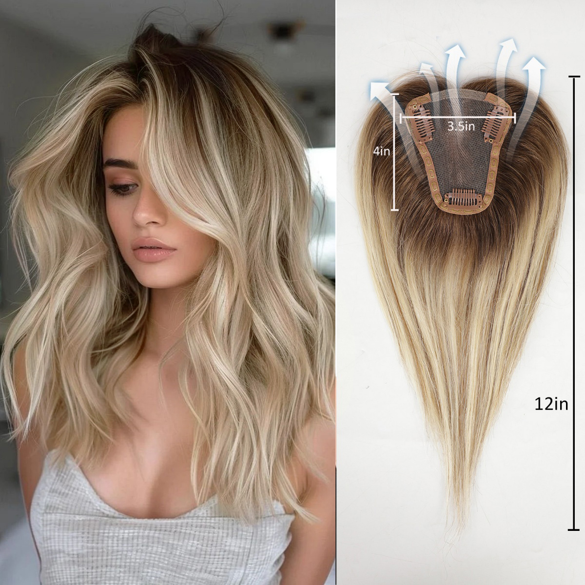 الذهبي براون أومبير 100% ريمي  - مراجعة Seamless Clip In Hair Extensions Human Hair وسعره