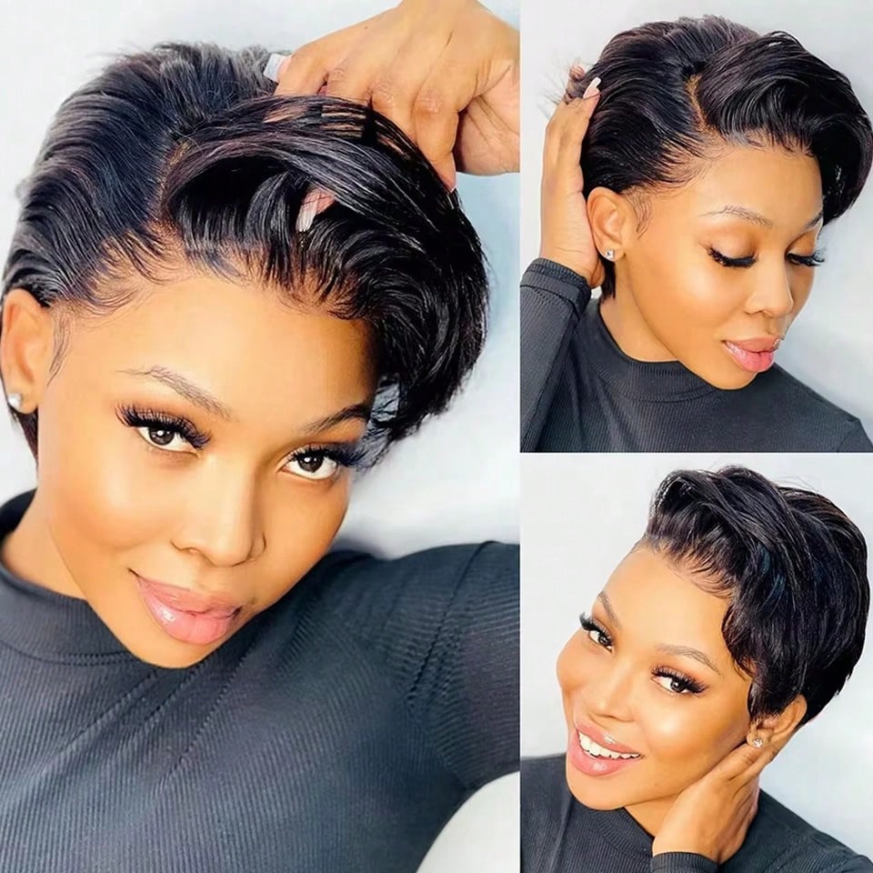 شعر مستعار قصير رخيص بالجملة ب - مراجعة Short Pixie Cut Wig Human Hair Cheap وسعره
