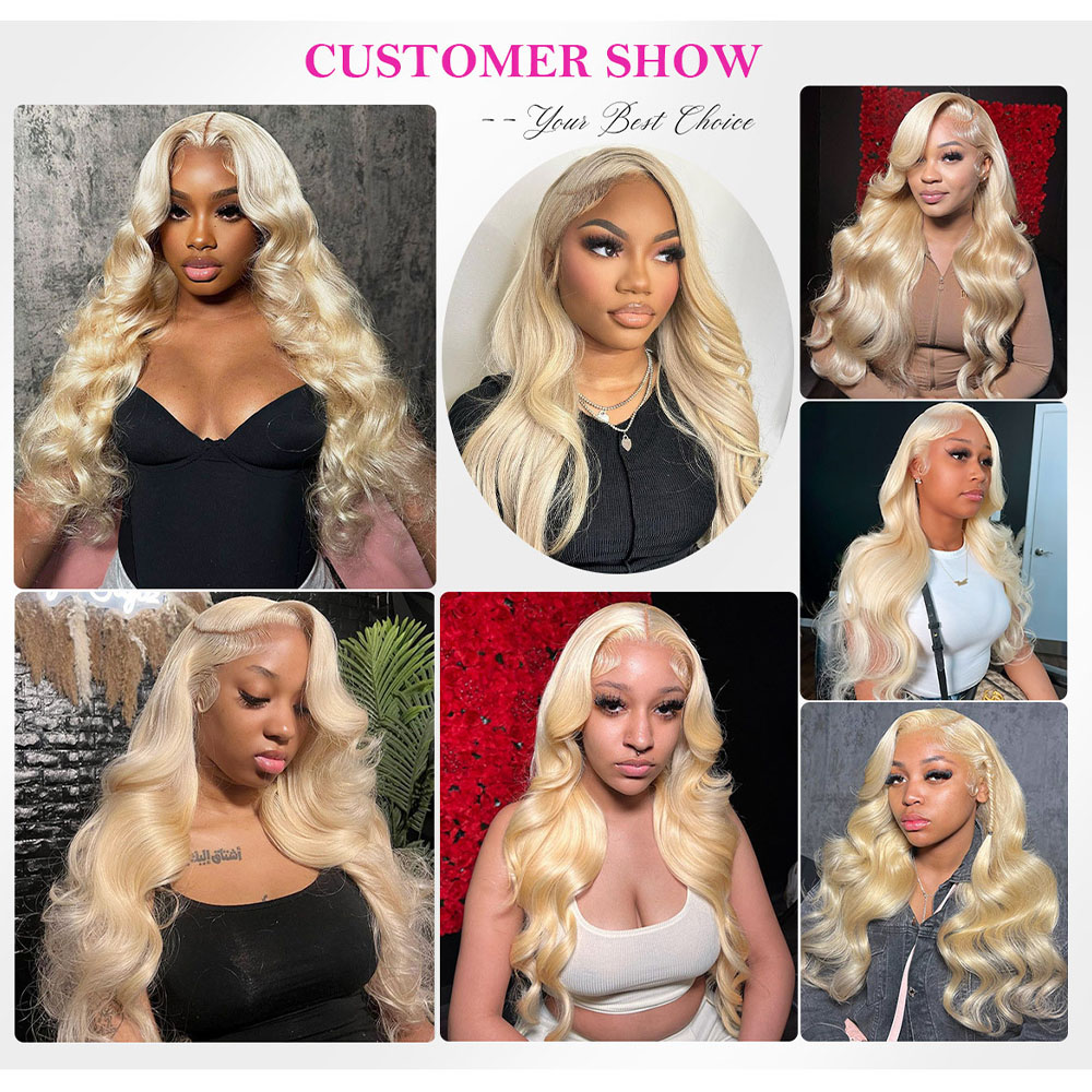 باروكة شعر طبيعي بلون أشقر 613 - مراجعة 613 Blonde Body Wave Lace Front Wig وسعره