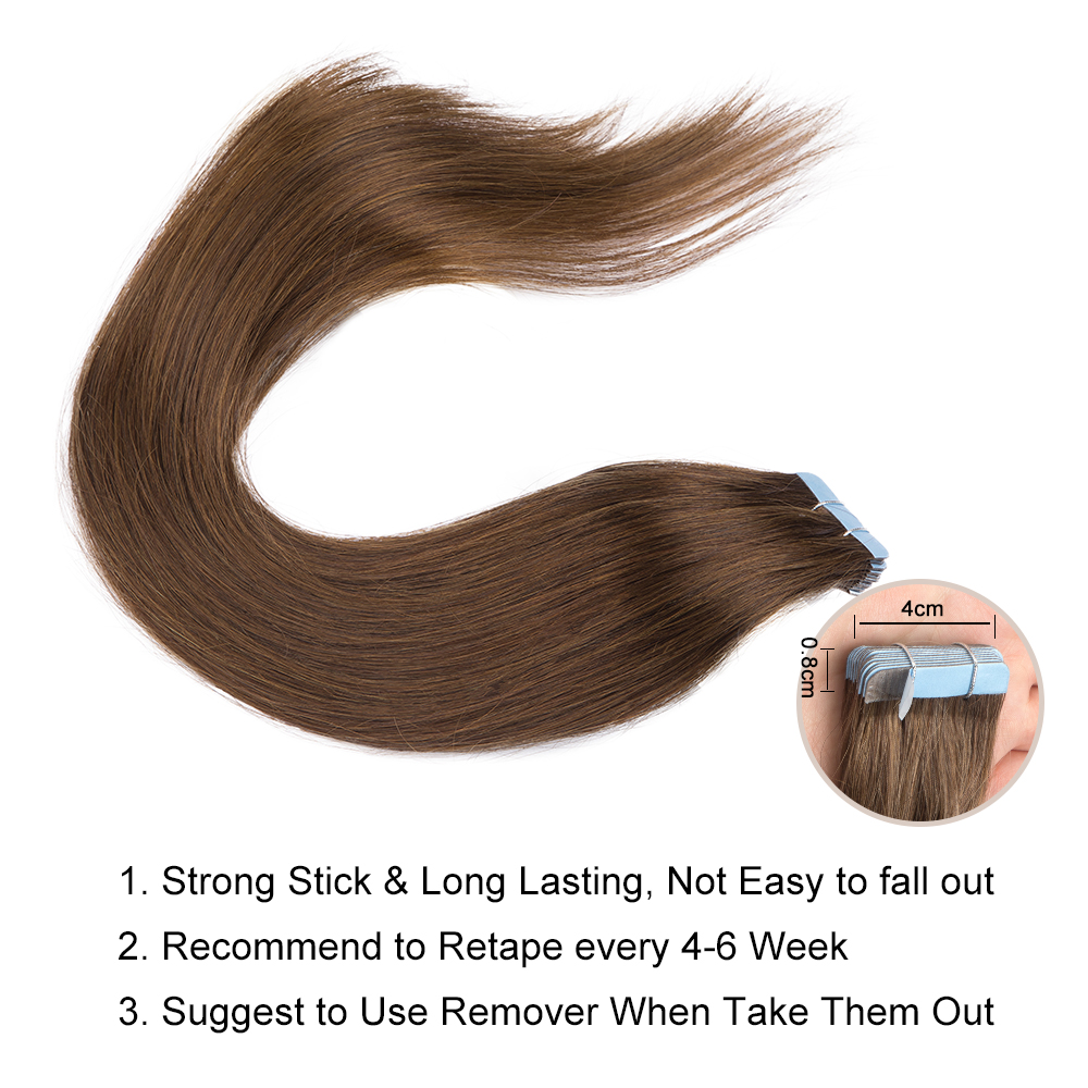 وصلة شعر بشري مستقيم بدون خياط - مراجعة Invisible Tape In Extensions Real Hair وسعره