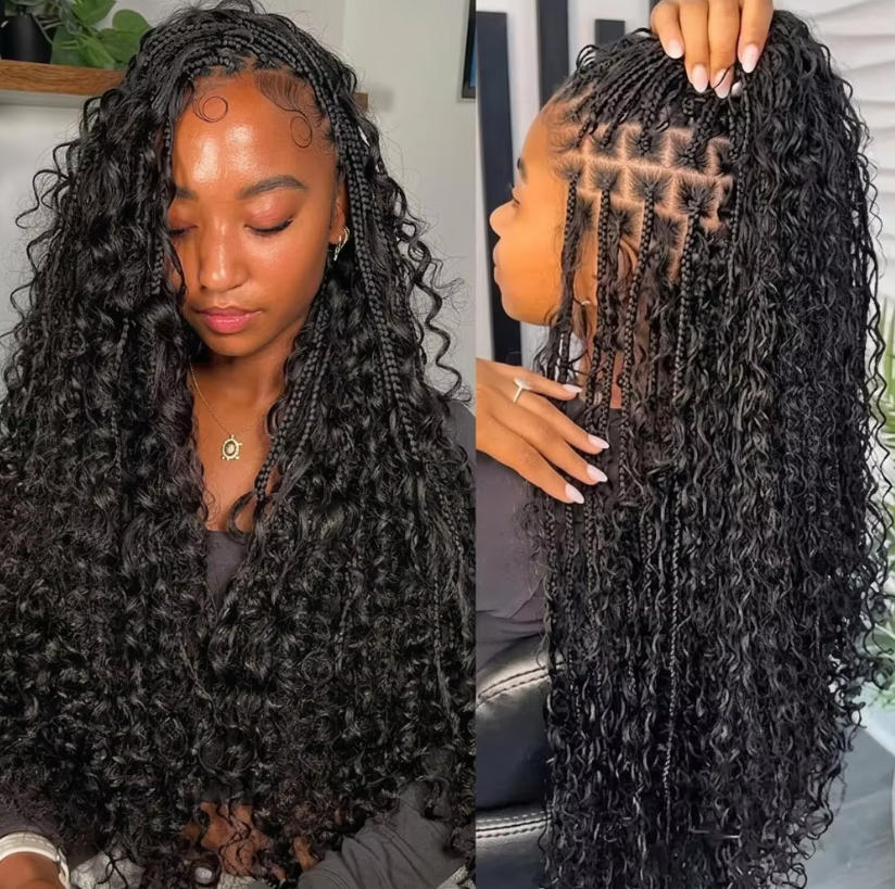 شعر بشري سائب غير مُصفف بتموجا - مراجعة Water Wave Bulk Human Hair For Braiding وسعره