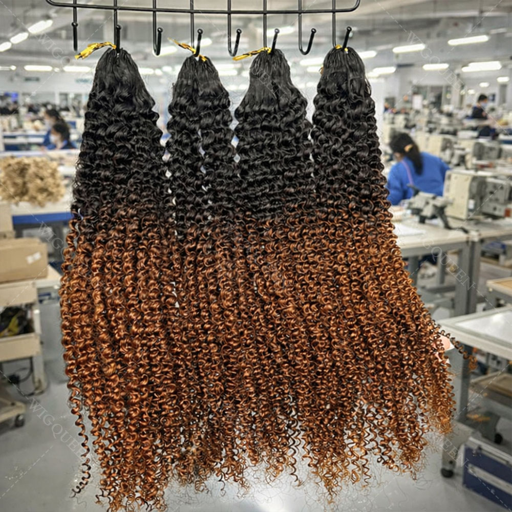 شعر بشري مجعد كروشيه بلون بني  - مراجعة Water Wave Bulk Human Hair For Braiding وسعره