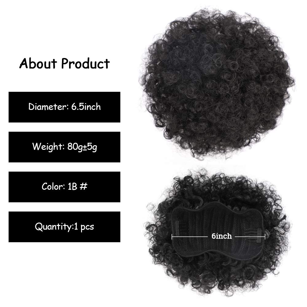 6 بوصة الأفرو نفخة الرباط ذيل  - مراجعة Drawstring Afro Curly Puff Ponytail وسعره